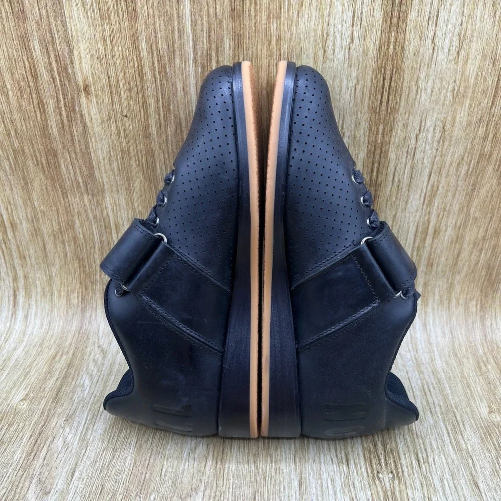 NOBULL Leather Lifter Weightlifting Shoes Women's Size 8 Black Gum Sole Sneakers
